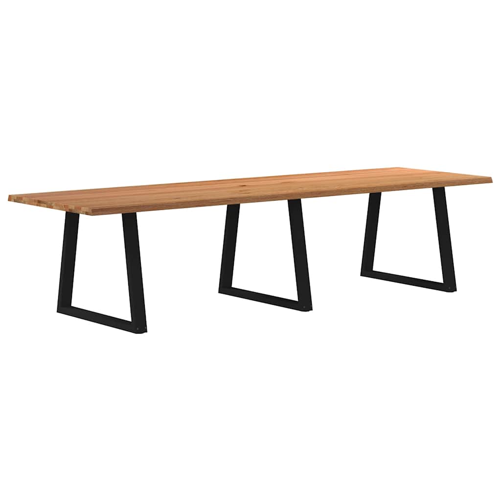 Eettafel met natuurlijke rand 320x100x74 cm massief eikenhout