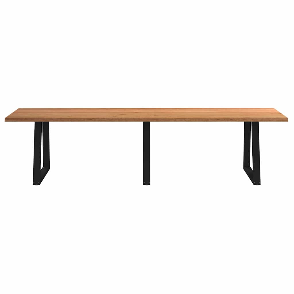 Eettafel met natuurlijke rand 320x100x74 cm massief eikenhout