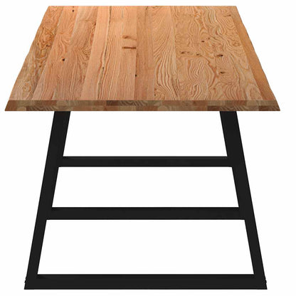 Eettafel met natuurlijke rand 320x100x74 cm massief eikenhout