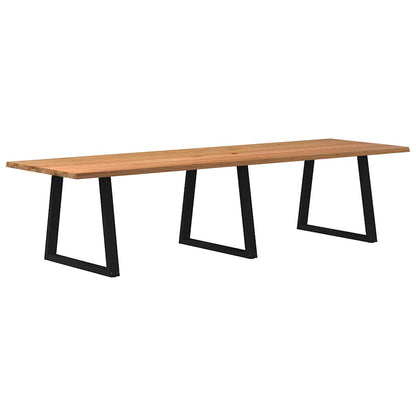 Eettafel met natuurlijke rand 320x100x74 cm massief eikenhout