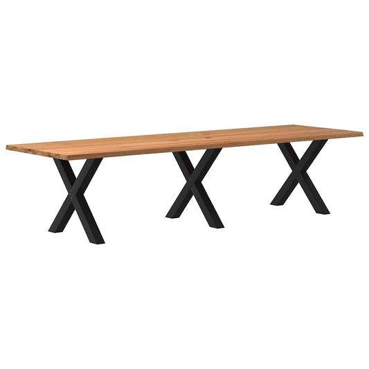 Eettafel rechthoekig 320x100x74 cm massief eikenhout lichtbruin