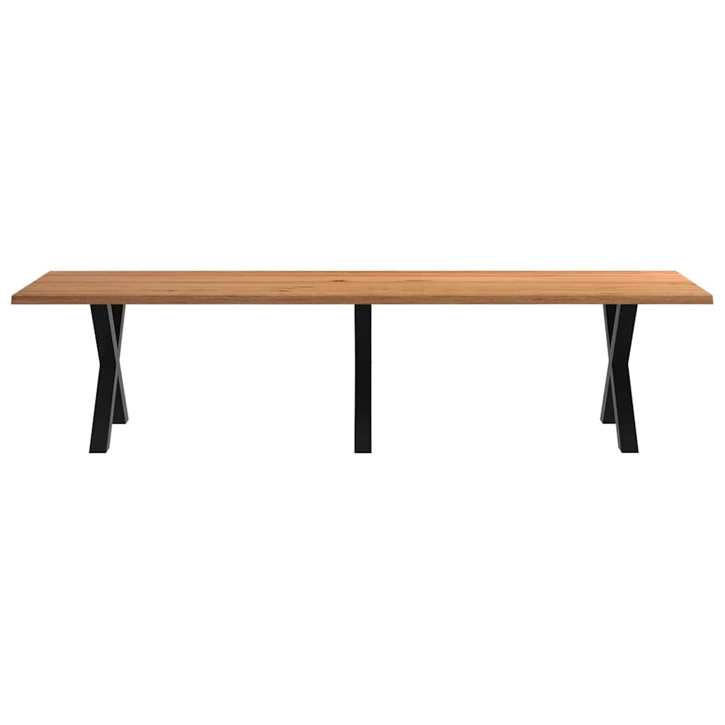 Eettafel rechthoekig 320x100x74 cm massief eikenhout lichtbruin