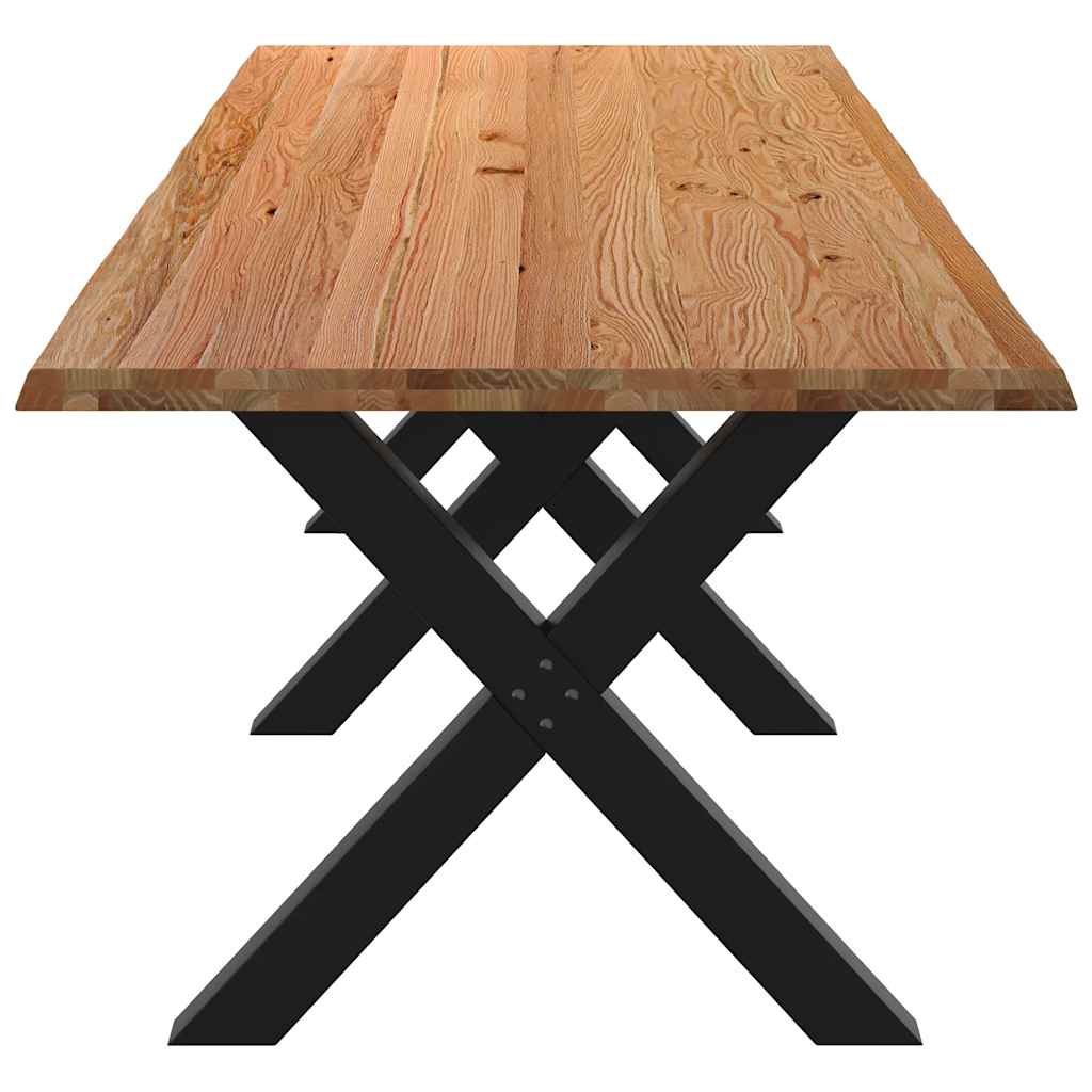 Eettafel rechthoekig 320x100x74 cm massief eikenhout lichtbruin