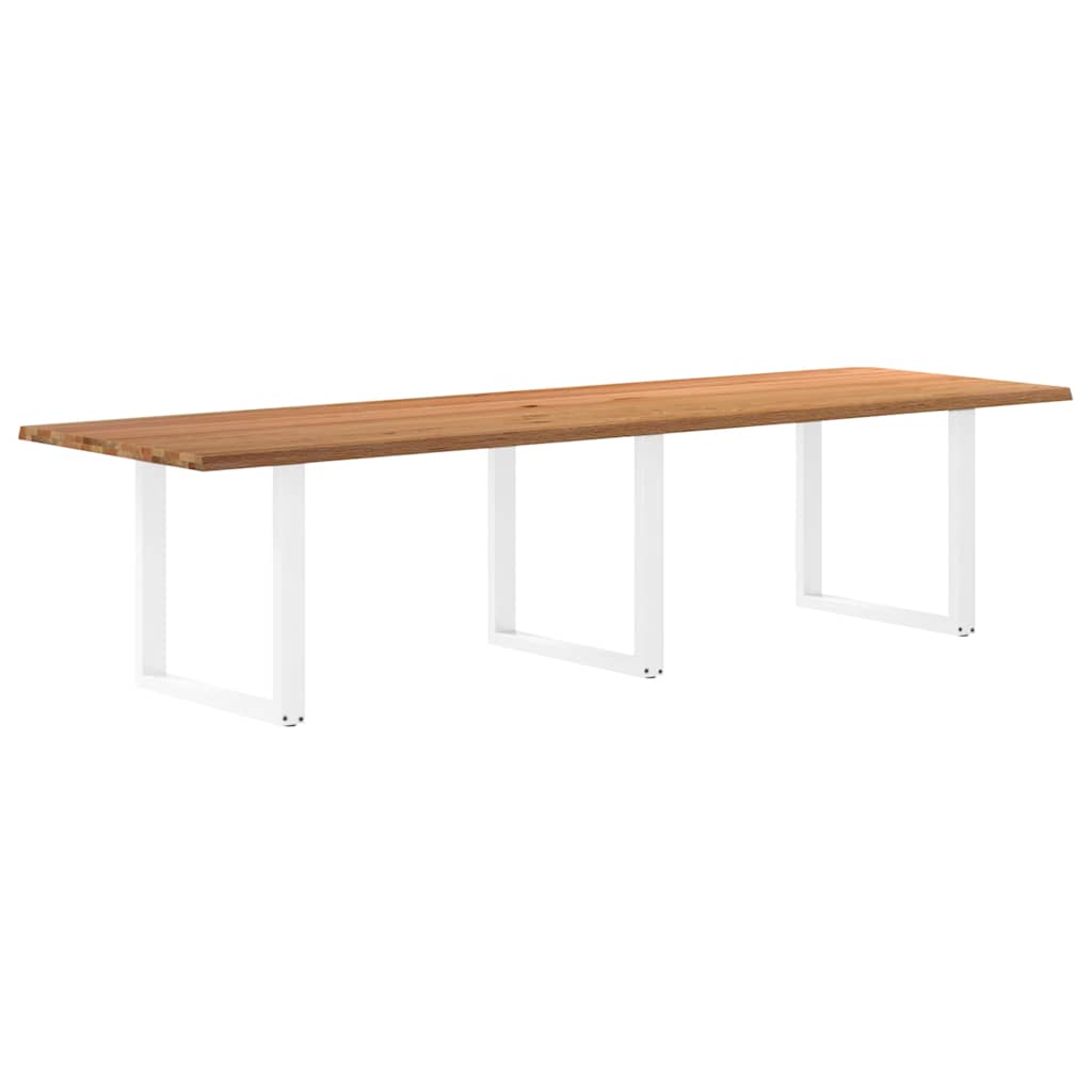 Eettafel rechthoekig 320x100x74 cm massief eikenhout lichtbruin