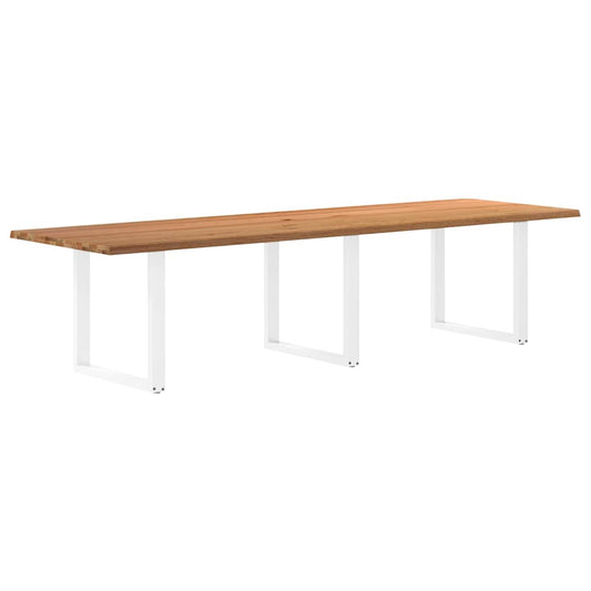 Eettafel rechthoekig 320x100x74 cm massief eikenhout lichtbruin