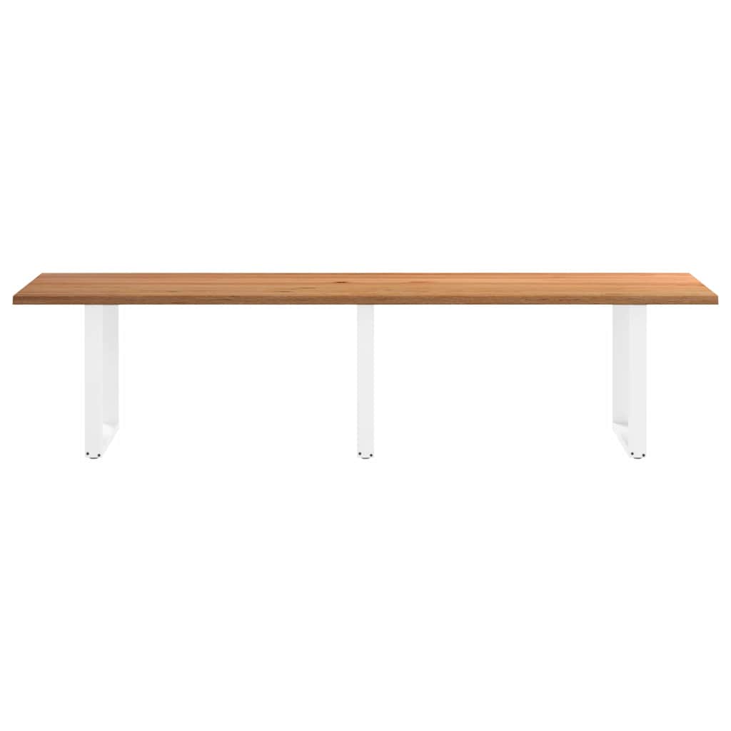 Eettafel rechthoekig 320x100x74 cm massief eikenhout lichtbruin