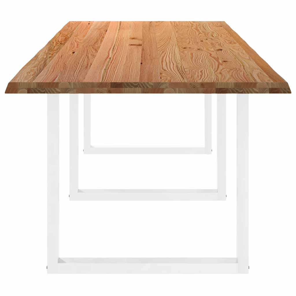 Eettafel rechthoekig 320x100x74 cm massief eikenhout lichtbruin