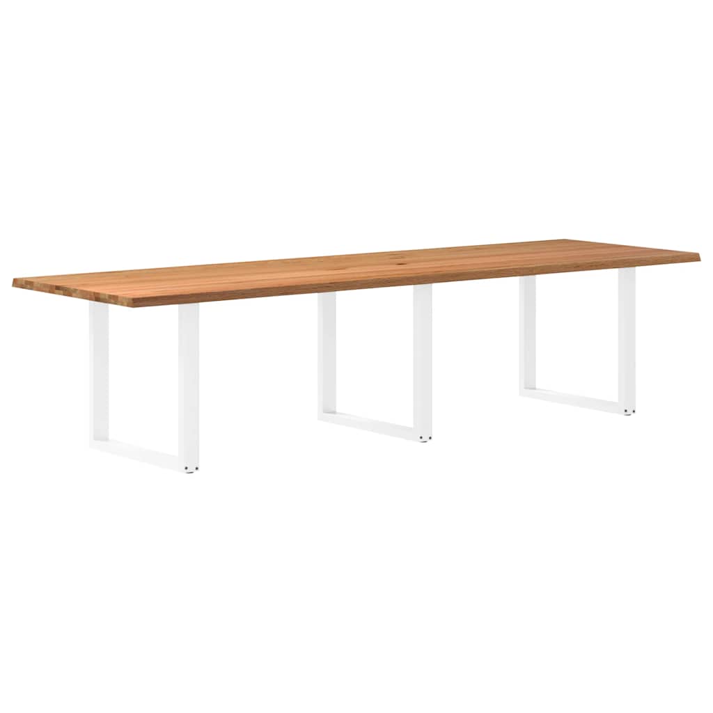 Eettafel rechthoekig 320x100x74 cm massief eikenhout lichtbruin