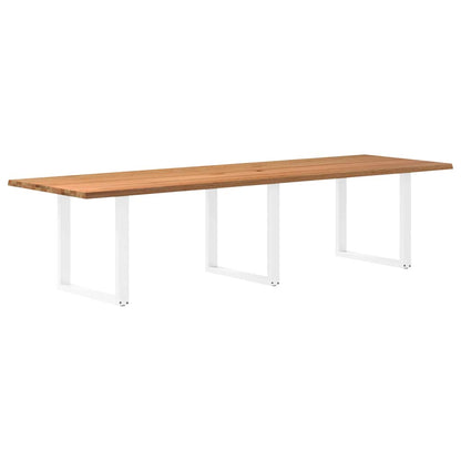 Eettafel rechthoekig 320x100x74 cm massief eikenhout lichtbruin