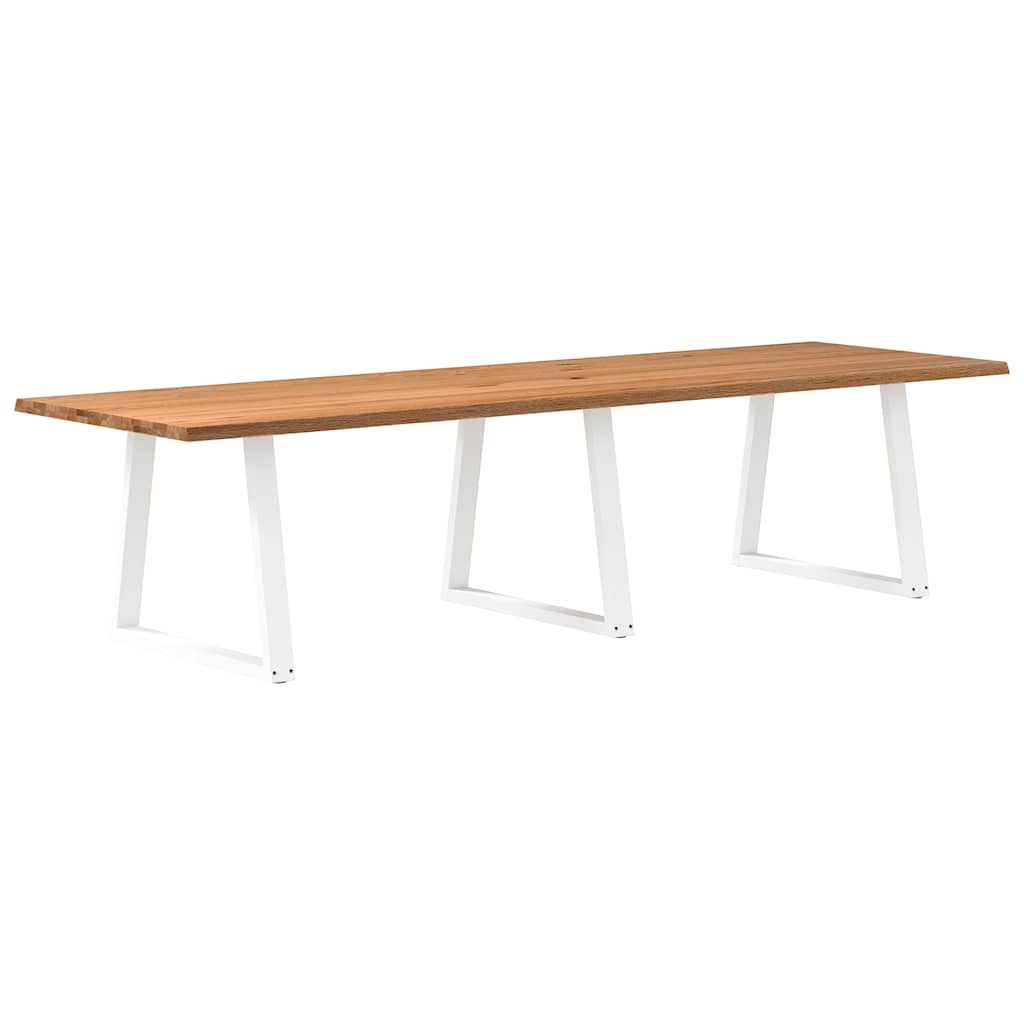 Eettafel met natuurlijke rand 320x100x74 cm massief eikenhout