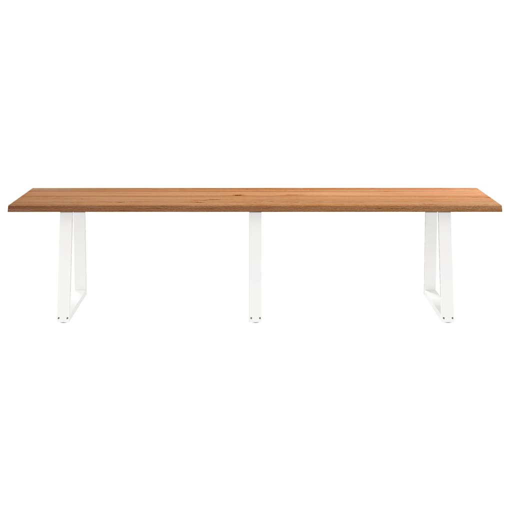 Eettafel met natuurlijke rand 320x100x74 cm massief eikenhout