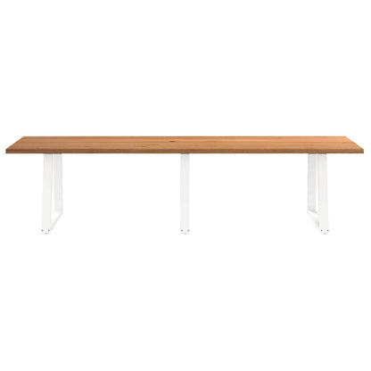 Eettafel met natuurlijke rand 320x100x74 cm massief eikenhout