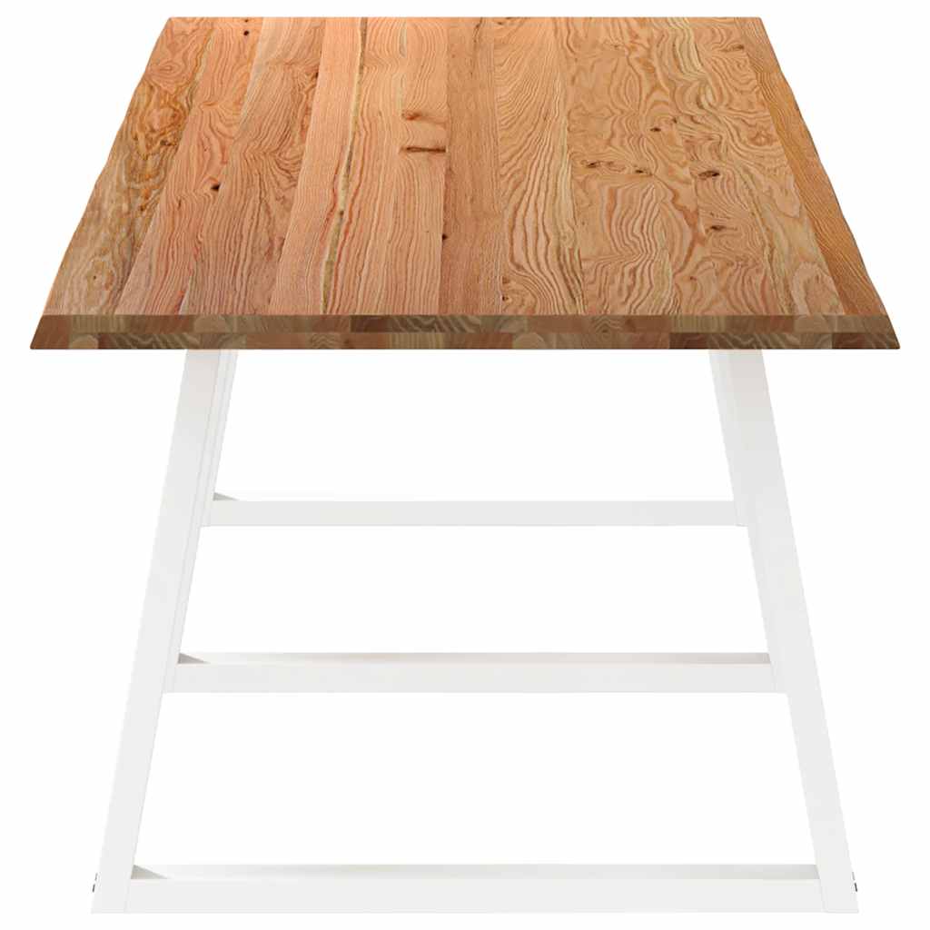 Eettafel met natuurlijke rand 320x100x74 cm massief eikenhout