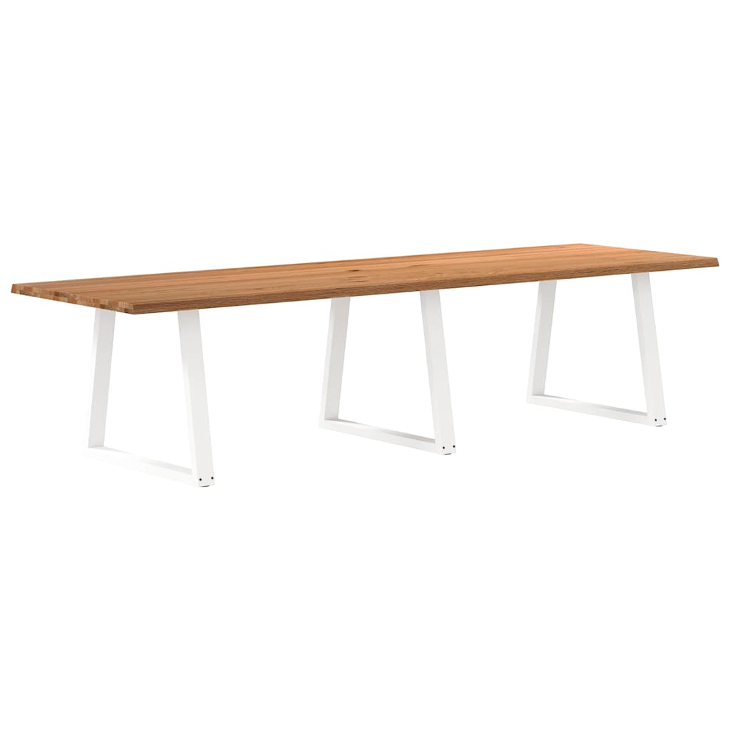 Eettafel met natuurlijke rand 320x100x74 cm massief eikenhout