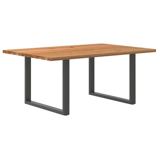 Eettafel rechthoekig 180x120x74 cm massief eikenhout lichtbruin