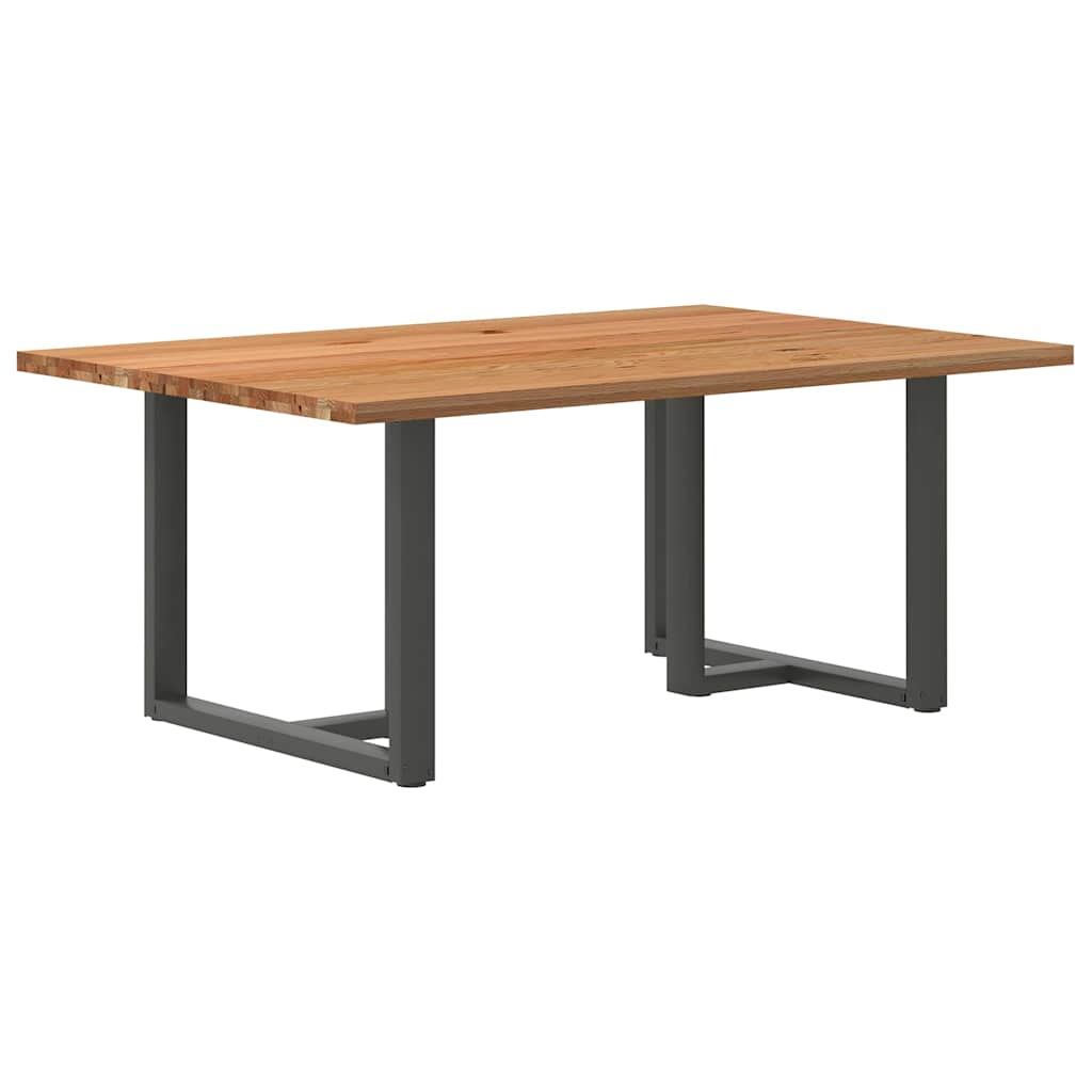 Eettafel rechthoekig 180x120x74 cm massief eikenhout lichtbruin