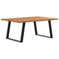 Eettafel rechthoekig 180x120x74 cm massief eikenhout lichtbruin