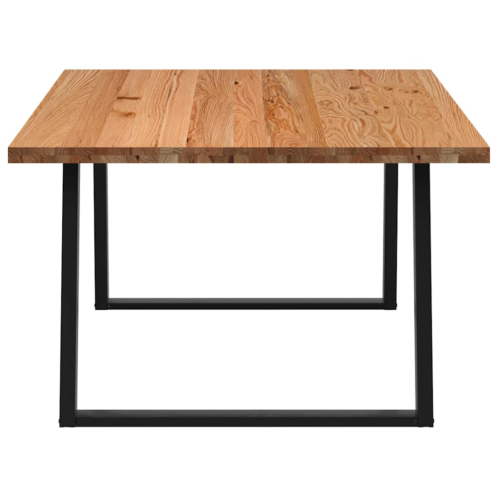 Eettafel rechthoekig 180x120x74 cm massief eikenhout lichtbruin