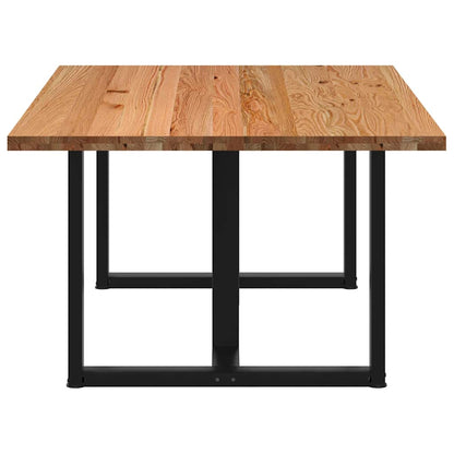 Eettafel rechthoekig 180x120x74 cm massief eikenhout lichtbruin