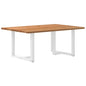 Eettafel rechthoekig 180x120x74 cm massief eikenhout lichtbruin