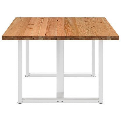 Eettafel rechthoekig 180x120x74 cm massief eikenhout lichtbruin