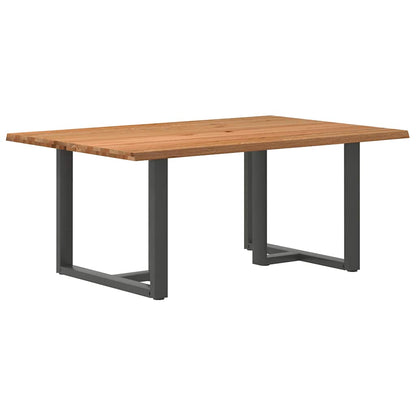 Eettafel met natuurlijke rand 180x120x74 cm massief eikenhout