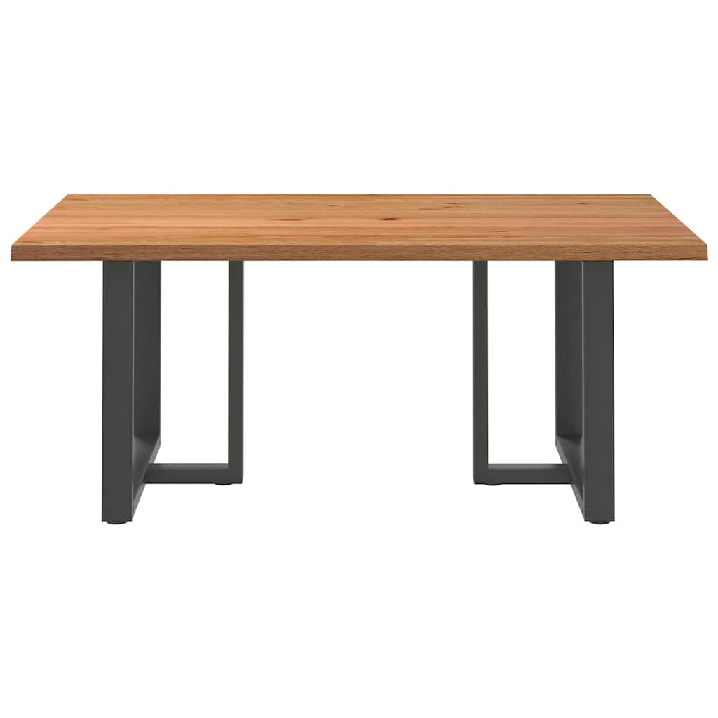 Eettafel met natuurlijke rand 180x120x74 cm massief eikenhout