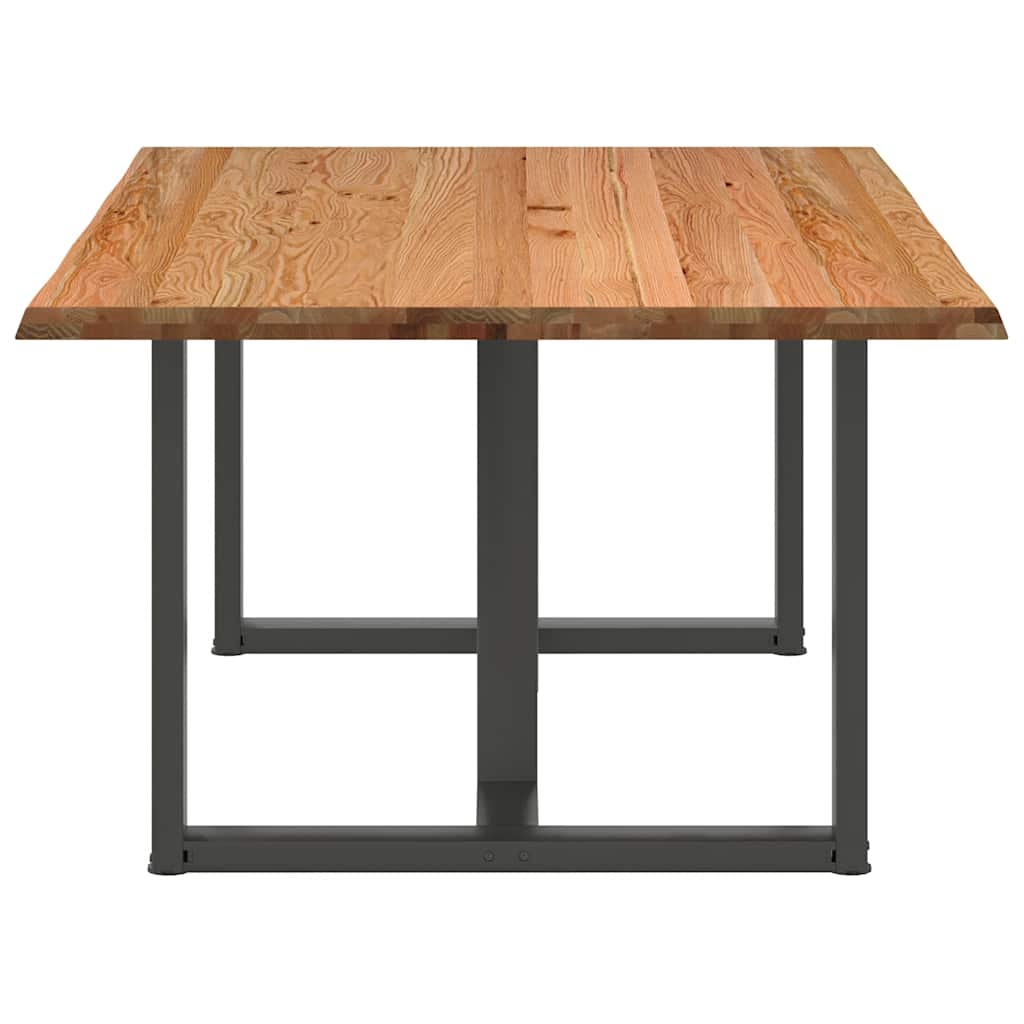 Eettafel met natuurlijke rand 180x120x74 cm massief eikenhout