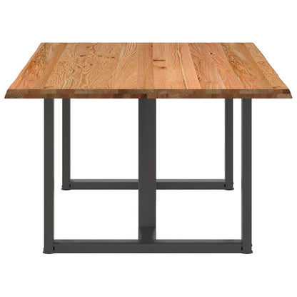 Eettafel met natuurlijke rand 180x120x74 cm massief eikenhout