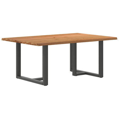 Eettafel met natuurlijke rand 180x120x74 cm massief eikenhout
