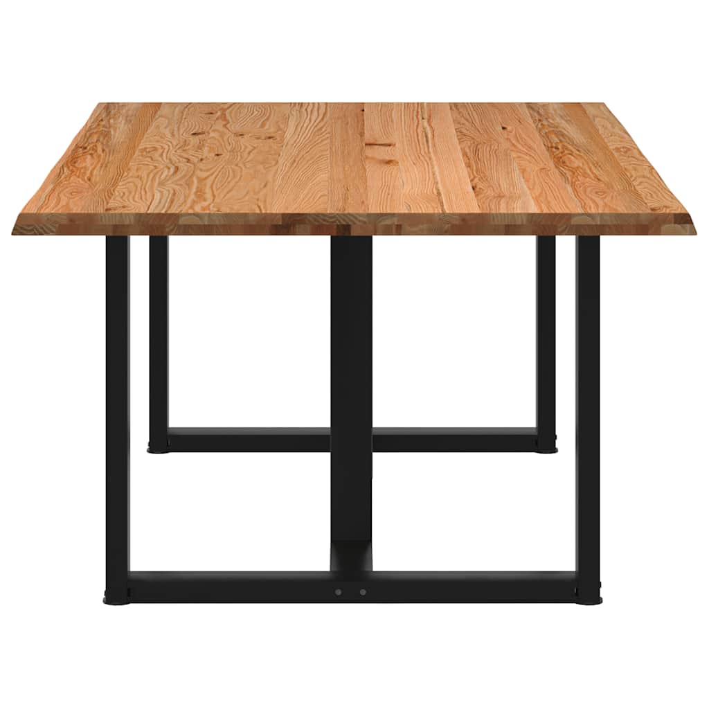 Eettafel met natuurlijke rand 180x120x74 cm massief eikenhout