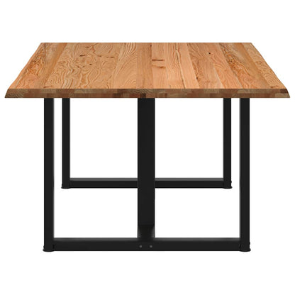 Eettafel met natuurlijke rand 180x120x74 cm massief eikenhout
