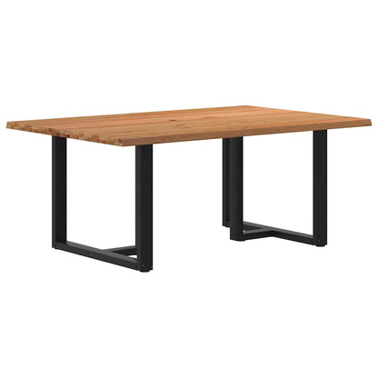Eettafel met natuurlijke rand 180x120x74 cm massief eikenhout
