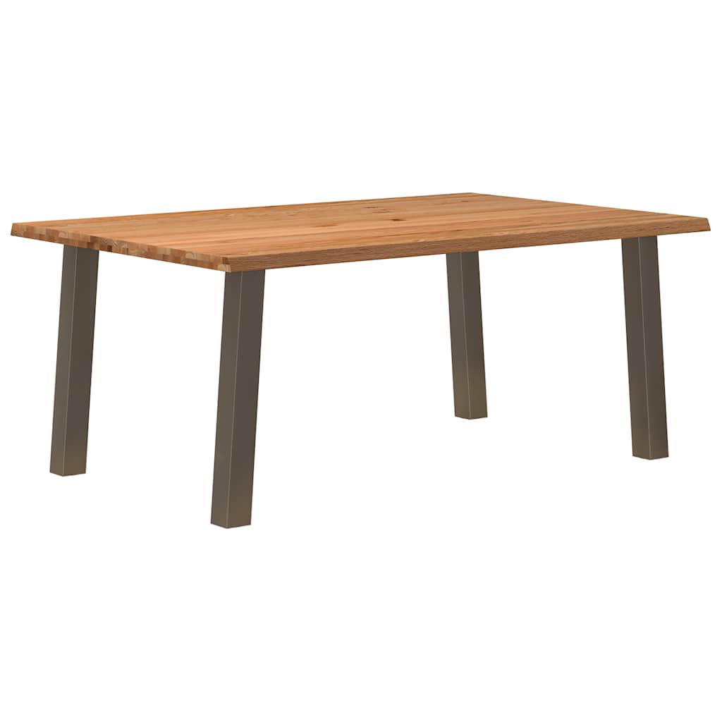 Eettafel rechthoekig 180x120x74 cm massief eikenhout lichtbruin