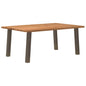 Eettafel rechthoekig 180x120x74 cm massief eikenhout lichtbruin
