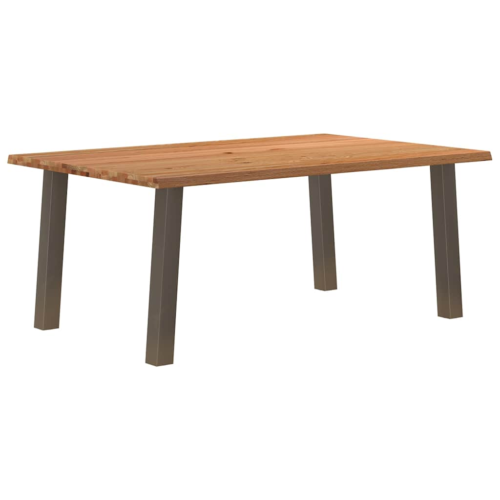 Eettafel rechthoekig 180x120x74 cm massief eikenhout lichtbruin