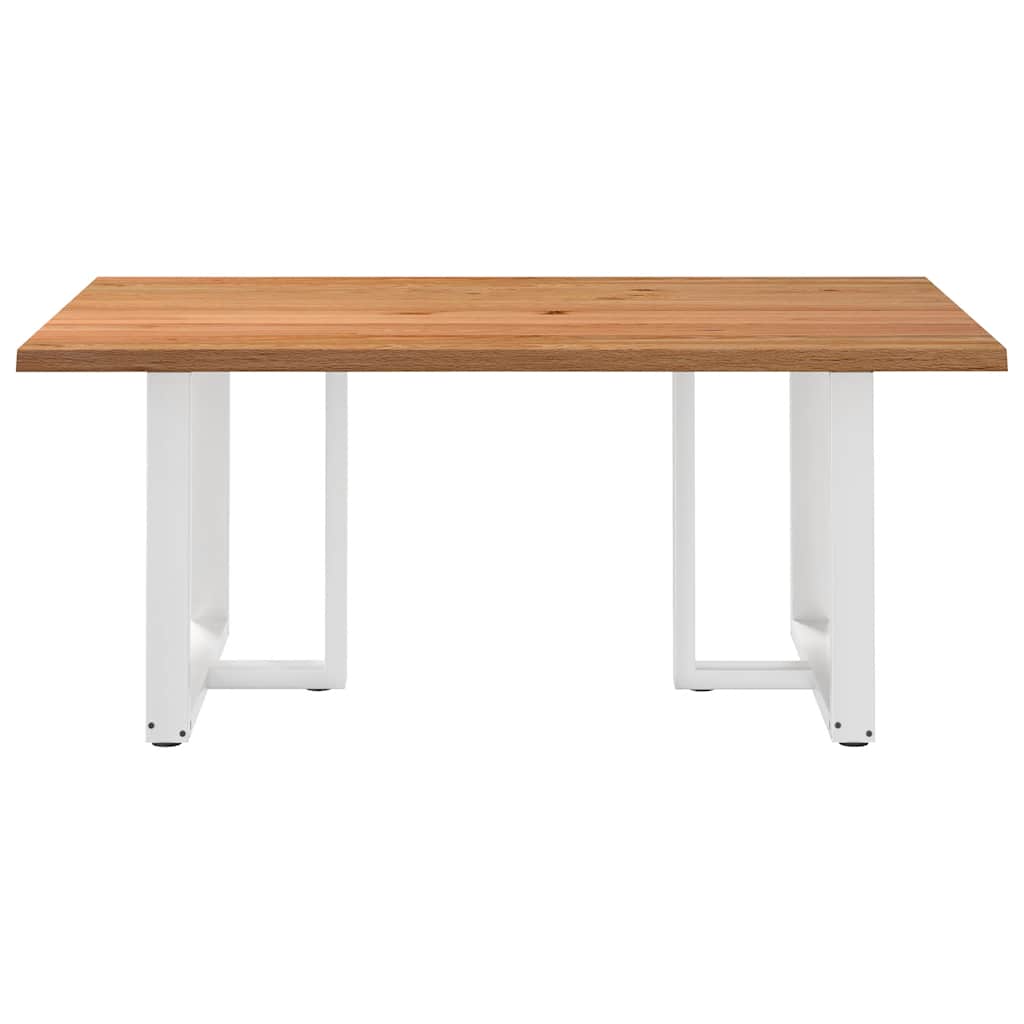 Eettafel met natuurlijke rand 180x120x74 cm massief eikenhout