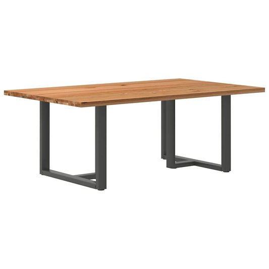 Eettafel rechthoekig 200x120x74 cm massief eikenhout lichtbruin