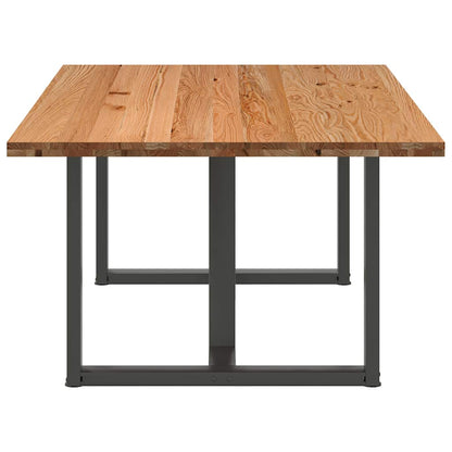 Eettafel rechthoekig 200x120x74 cm massief eikenhout lichtbruin