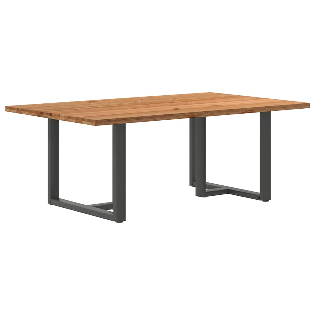 Eettafel rechthoekig 200x120x74 cm massief eikenhout lichtbruin