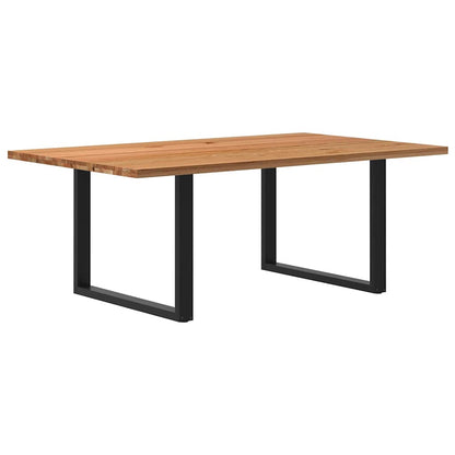Eettafel rechthoekig 200x120x74 cm massief eikenhout lichtbruin
