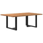 Eettafel rechthoekig 200x120x74 cm massief eikenhout lichtbruin