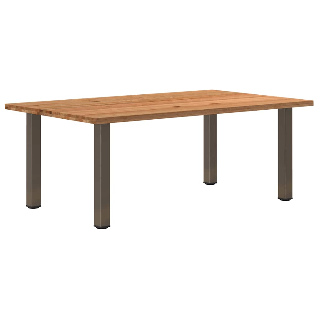 Eettafel rechthoekig 200x120x74 cm massief eikenhout lichtbruin