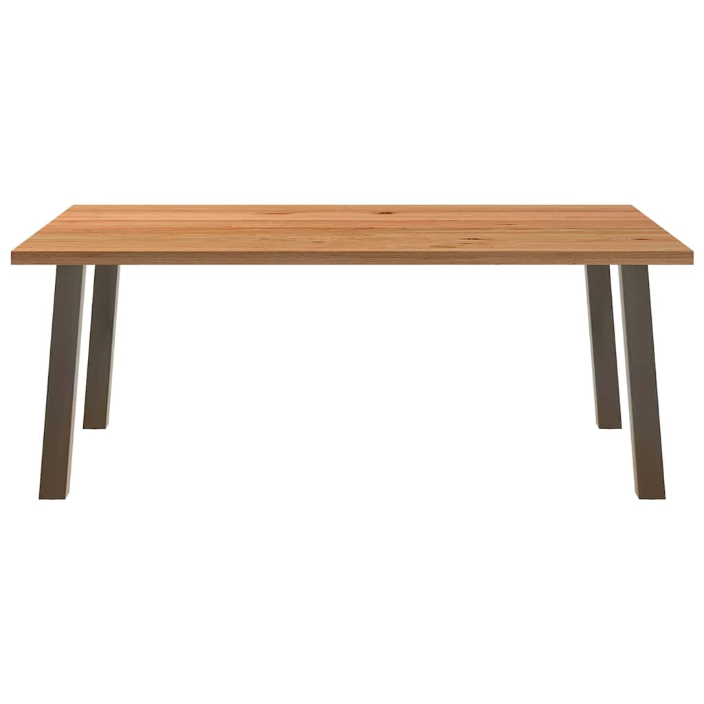 Eettafel rechthoekig 200x120x74 cm massief eikenhout lichtbruin