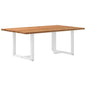 Eettafel rechthoekig 200x120x74 cm massief eikenhout lichtbruin
