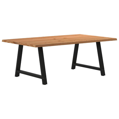 Eettafel met natuurlijke rand massief eikenhout rechthoekig