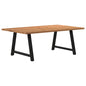 Eettafel met natuurlijke rand massief eikenhout rechthoekig