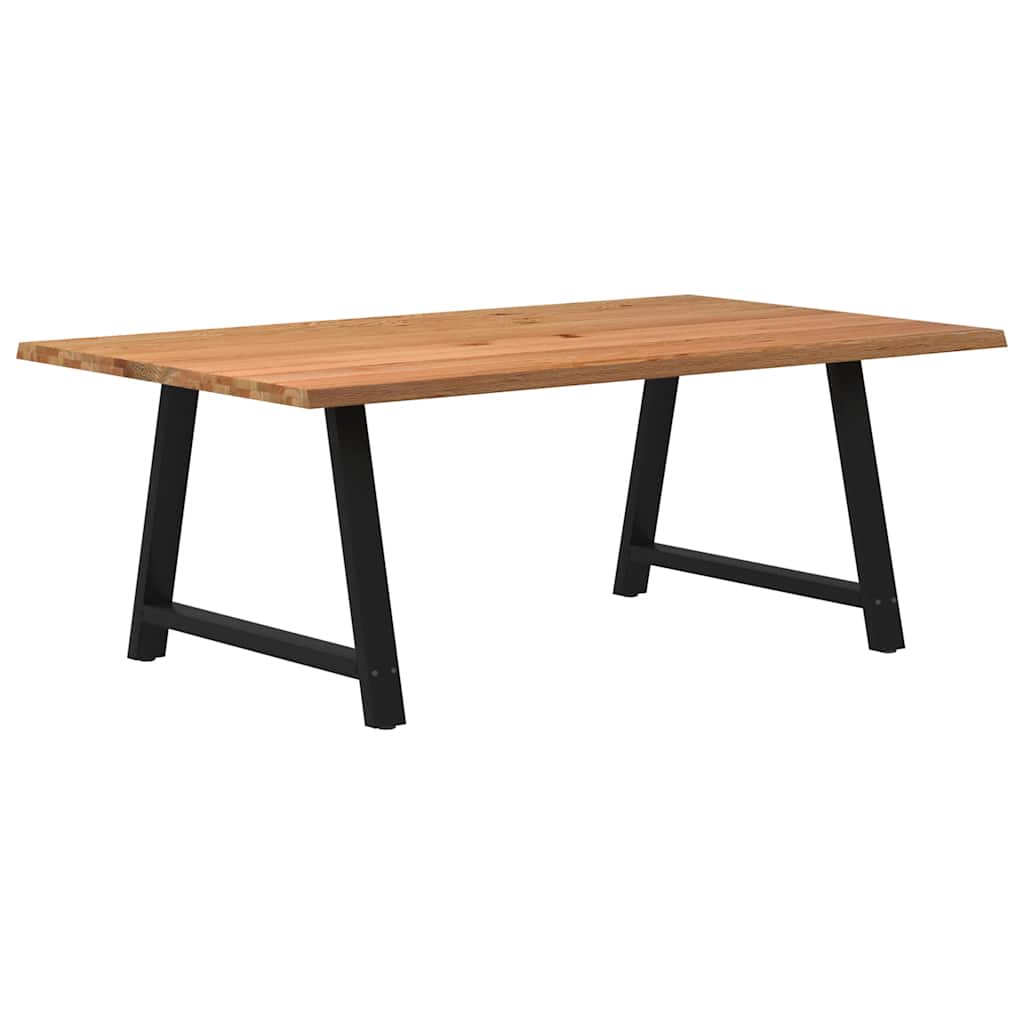 Eettafel met natuurlijke rand massief eikenhout rechthoekig