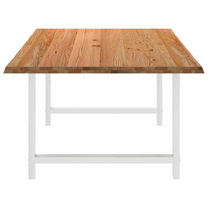 Eettafel rechthoekig 240x120x74 cm massief eikenhout lichtbruin
