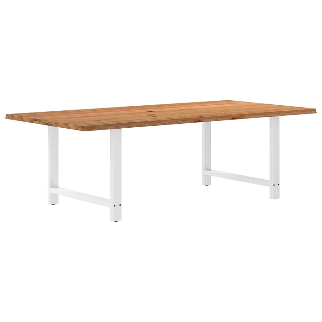 Eettafel rechthoekig 240x120x74 cm massief eikenhout lichtbruin